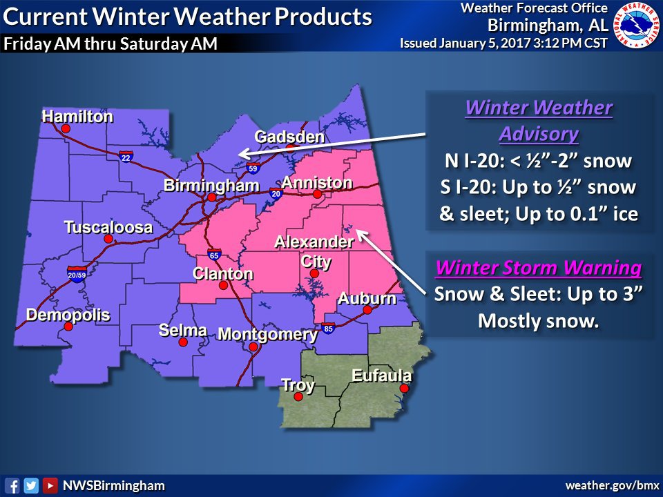 Winter weather in the forecast Shelby Co. and Hoover schools