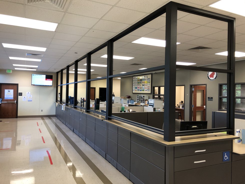Glass partitions were installed in the Shelby County license offices